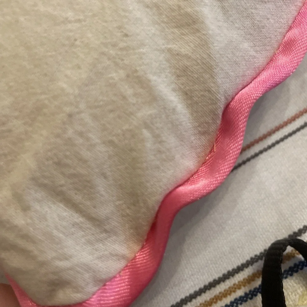 Hand Painted Pink Floral Pillow Case (pink Satin Trim) W/ Pillow‎ From Argentina